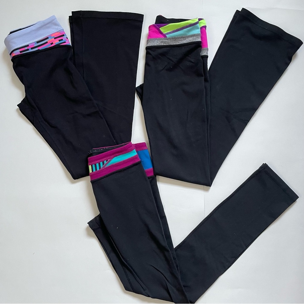 Ivivva Black Leggings with Colorful Waistband